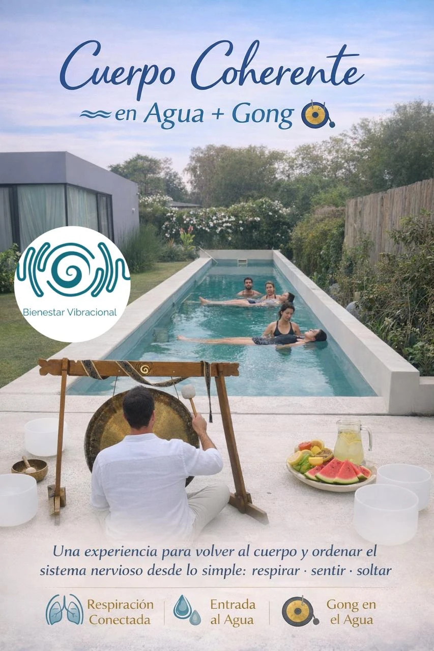 Experiencia cuerpo coherente en agua más gong