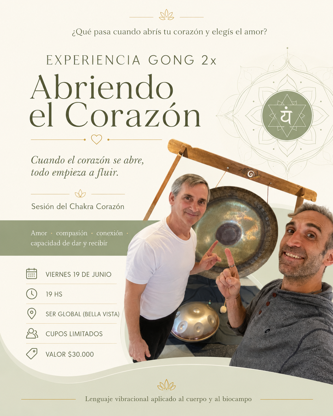 gabi y guille sesion 4 chakra corazon gong bienestarVibracional