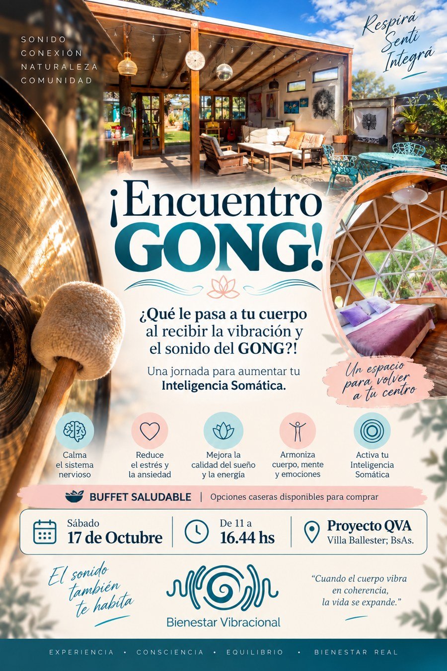 Encuentro GONG, sábado 17 de octubre de 2026 de 11 a 16:44 hs, Proyecto QVA, Villa Ballester